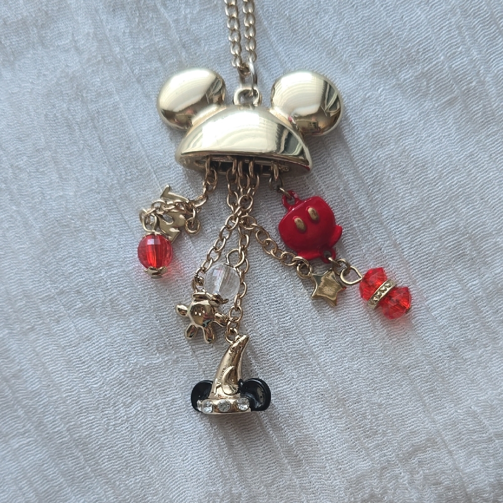 Disney Gold and Red Charm Necklace